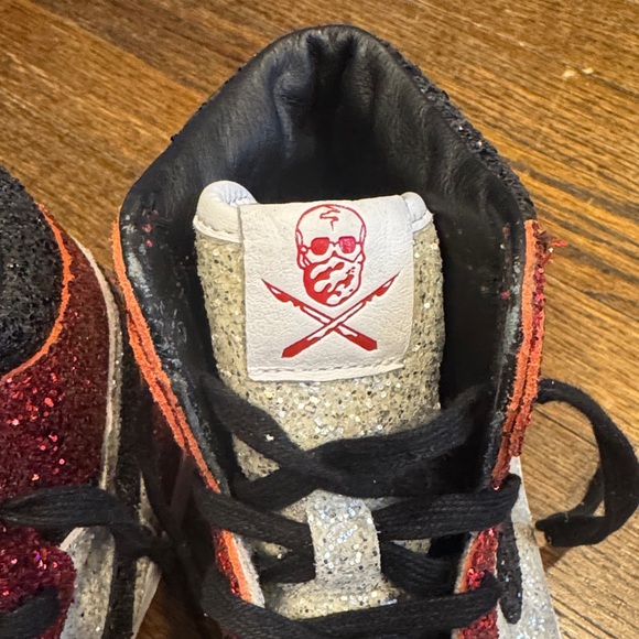 Nike Glitter Red and Silver High-Top Sneakers - Picture 4 of 5